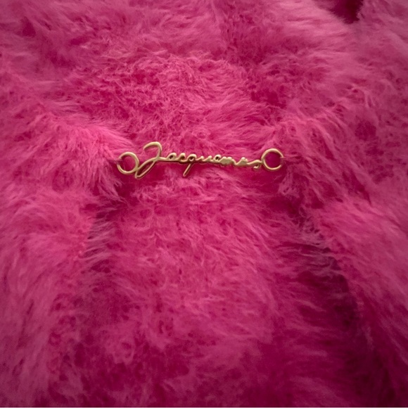 Jacquemus La Maille Neve Cropped Brushed Knitted Cardigan Pink - Picture 4 of 5